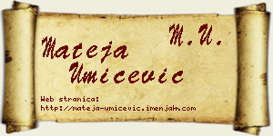 Mateja Umićević vizit kartica